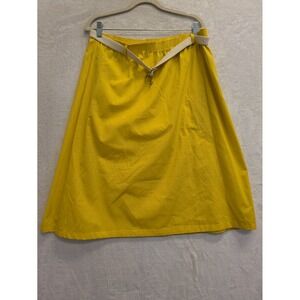 Vintage Take 1 Yellow A Line Midi Skirt‎ with Belt Excellent Condition